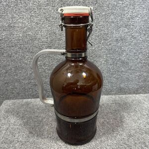 Muster‎ Geschutzt 2L Amber Brown Glass Growler Bottle Swing Lid Beer Jug Vintage